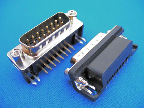 D-Sub连接器公座 R/A DIP焊接带锁螺丝